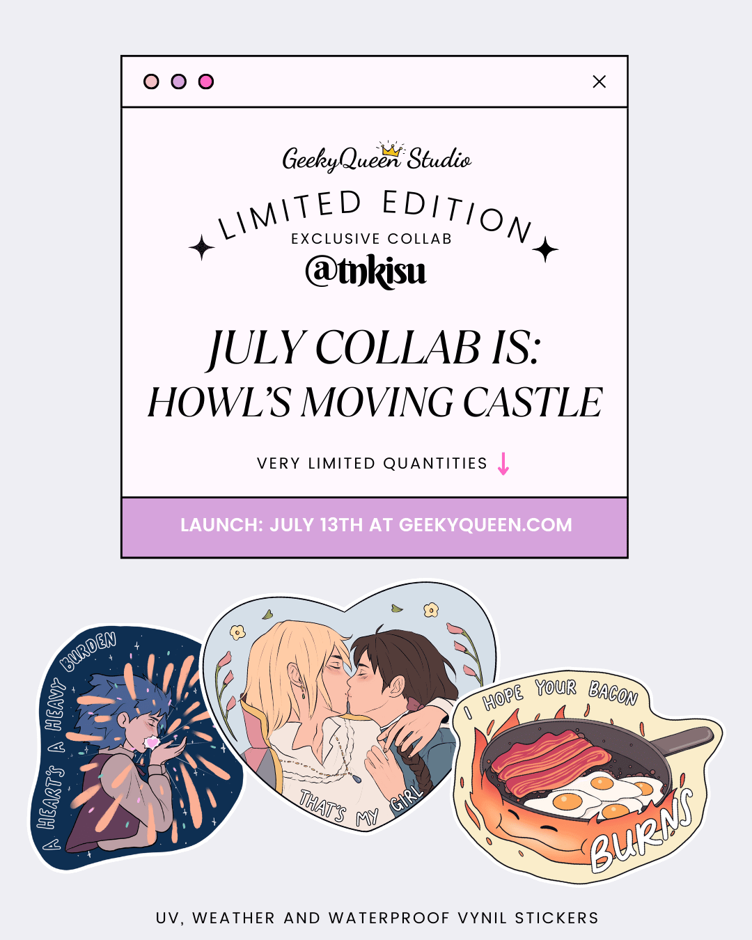JULY COLLAB - Howl's Moving Castle Stickers - Guest Artist Tan