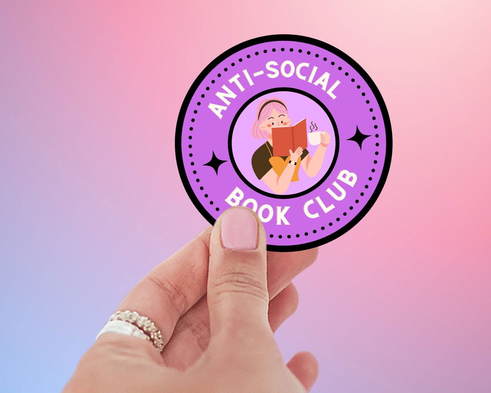 Book Lover Anti-Social Book Club Sticker - Bookish Queen