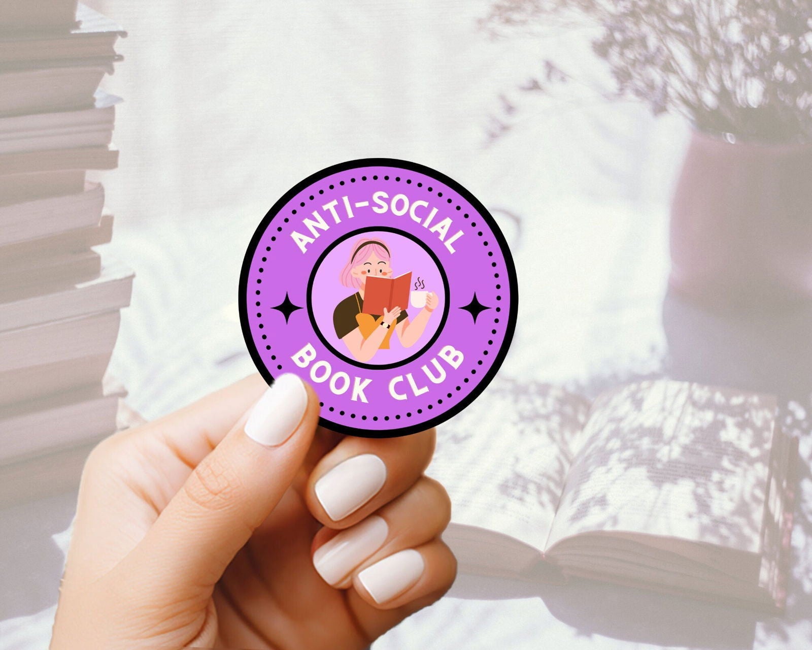 Book Lover Anti-Social Book Club Sticker - Bookish Queen