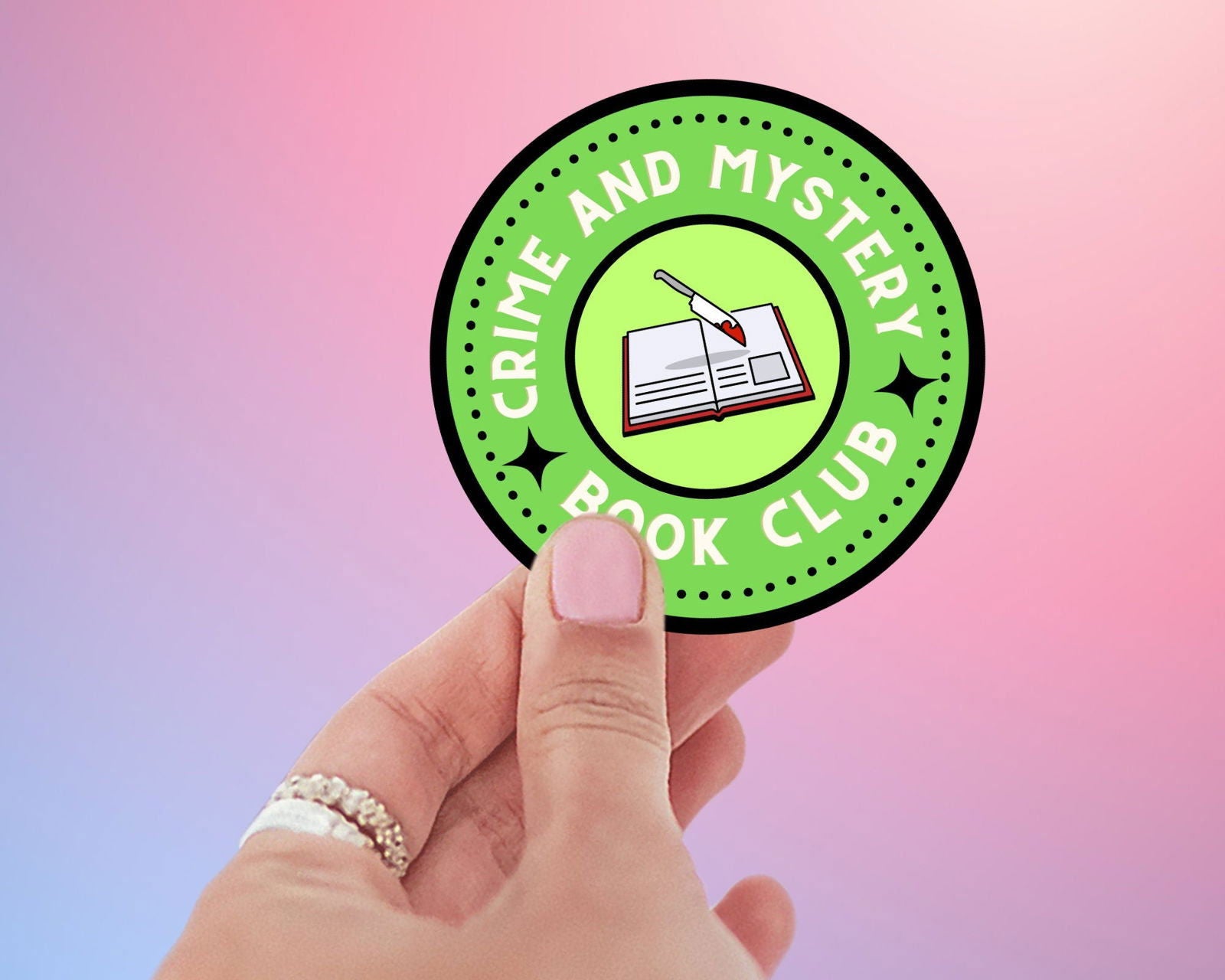 Book Lover Crime and Mystery Book Club Sticker - Bookish Queen