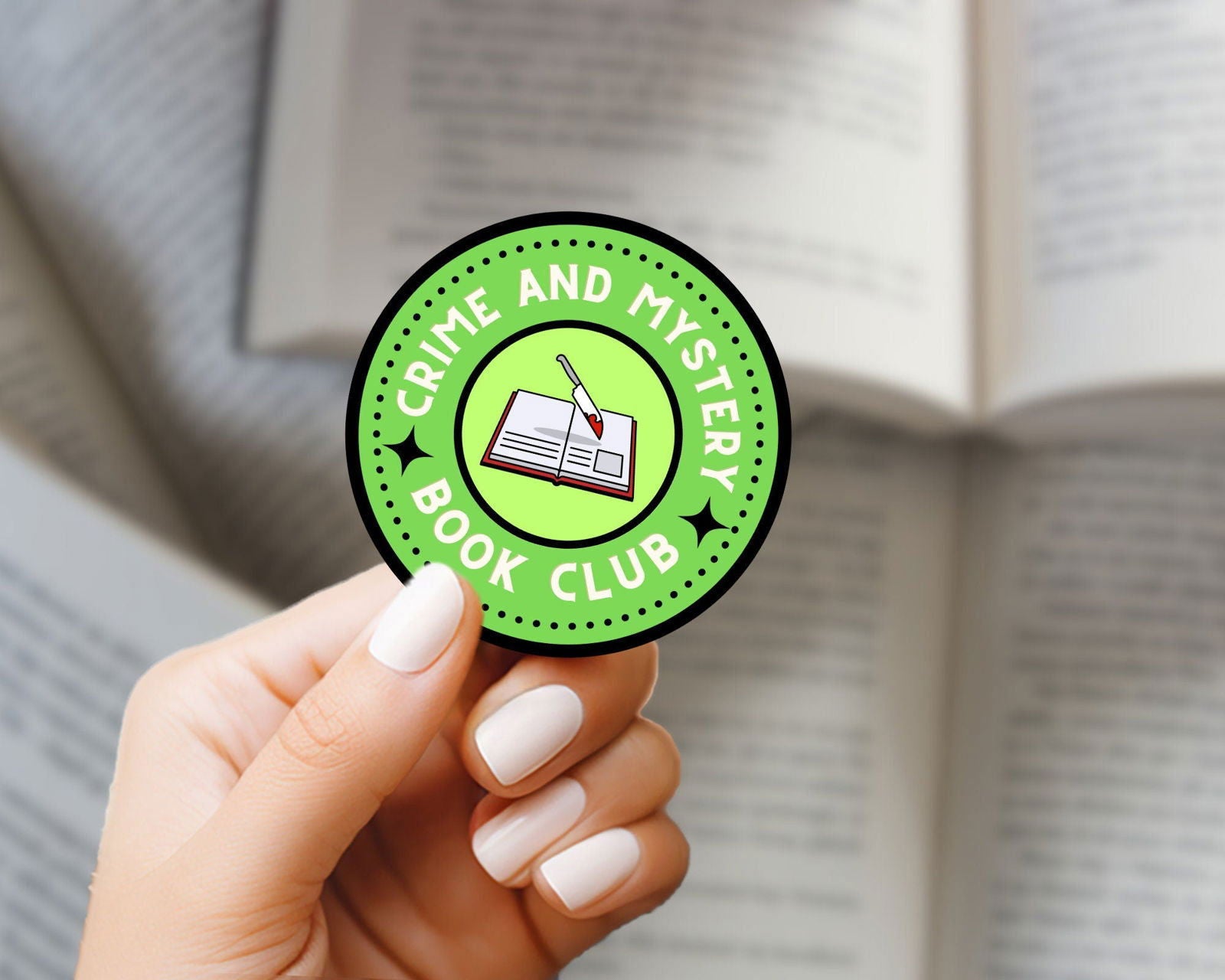 Book Lover Crime and Mystery Book Club Sticker - Bookish Queen