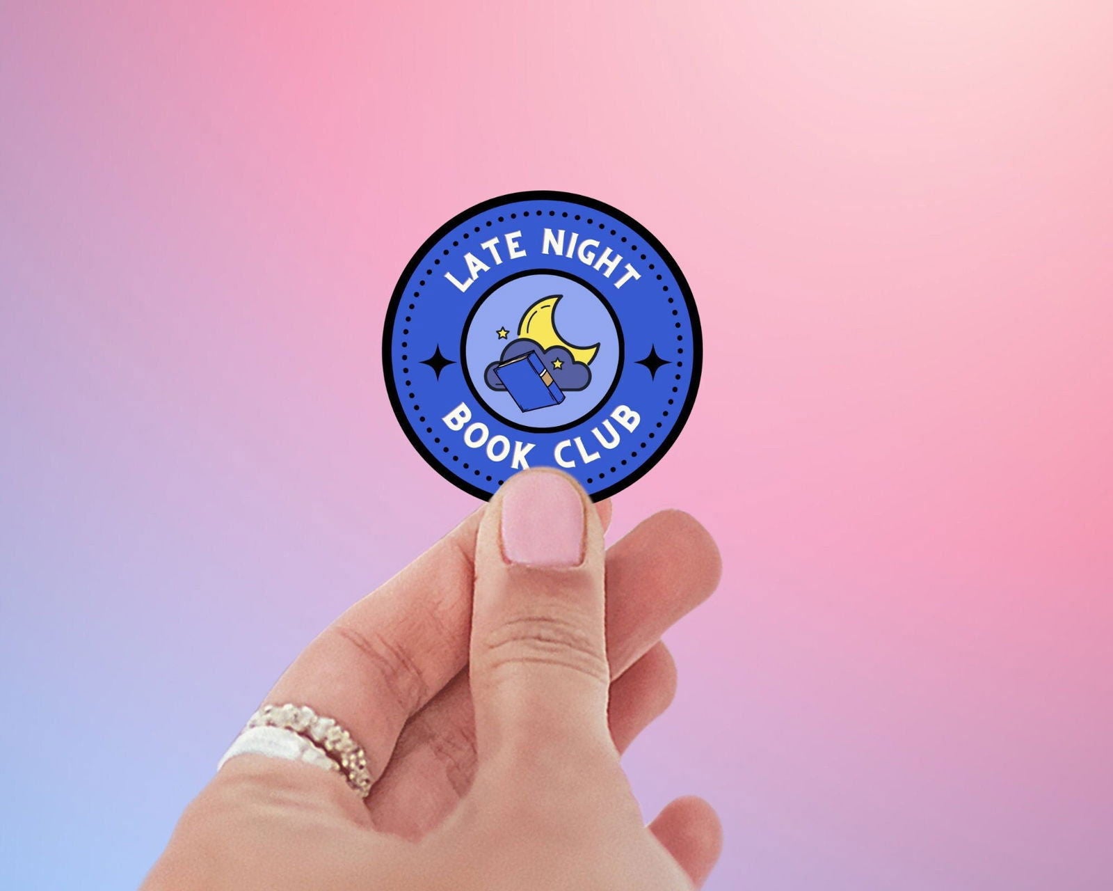 Book Lover Late Night Book Club Sticker - Bookish Queen