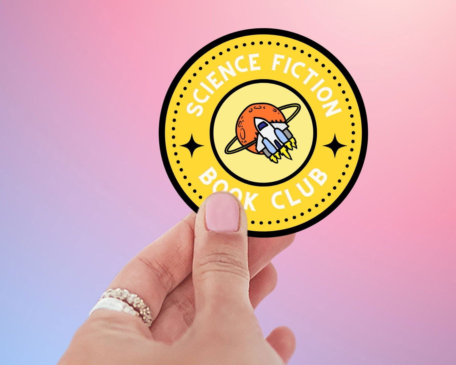 Book Lover Science Fiction Book Club Sticker - Bookish Queen