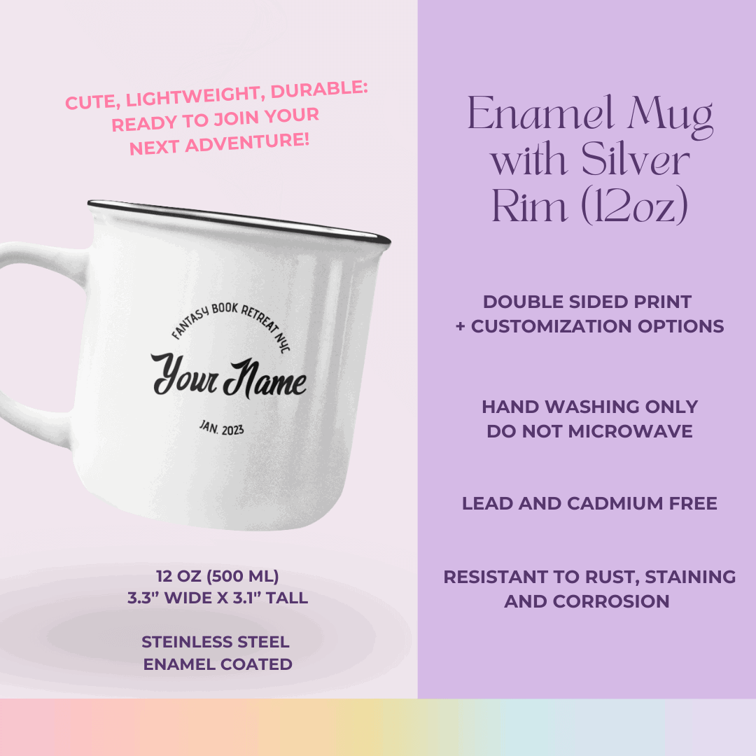 Fantasy Reader Custom Enamel Mug - Bookish Queen