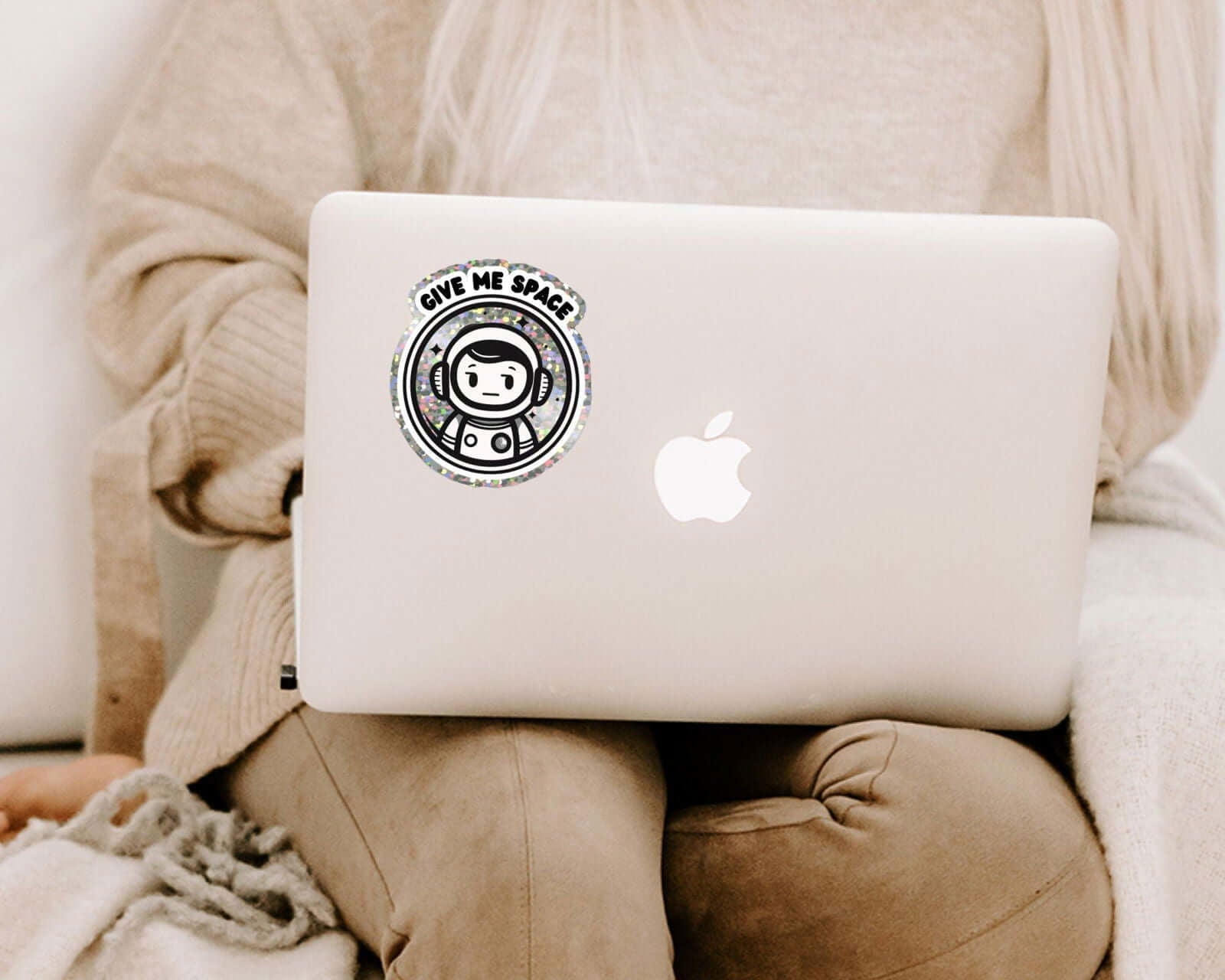 Give Me Space Astronaut Glitter Sticker - Bookish Queen