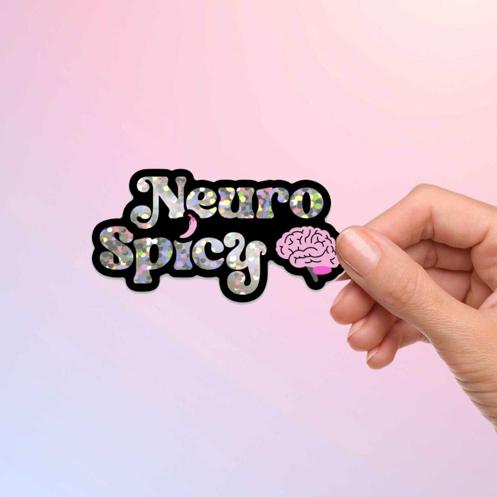 Neurospicy Brain Sticker - Neurodivergent - Bookish Queen