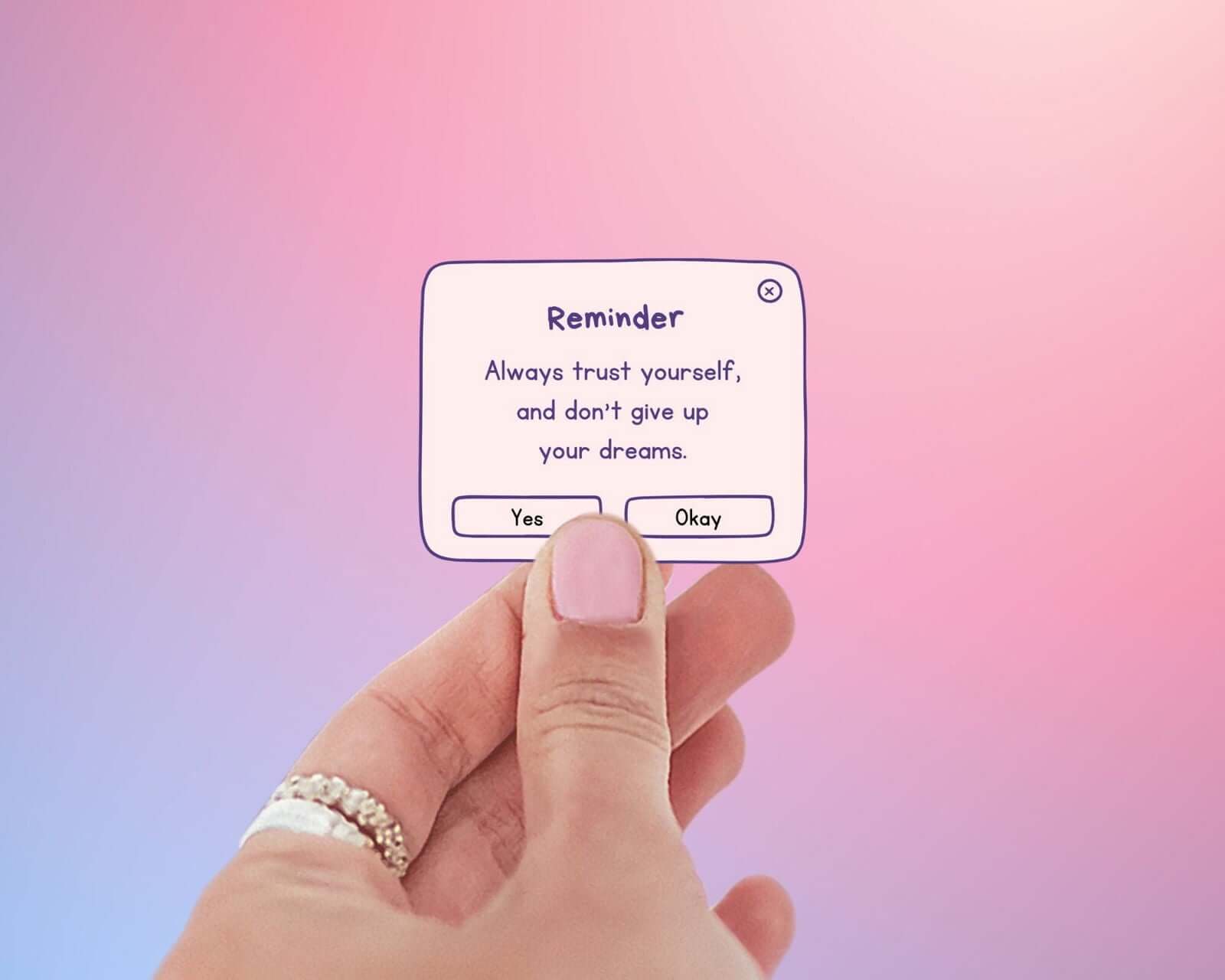 Self-Love "Don't give up your dreams" Sticker Bookish Gifts