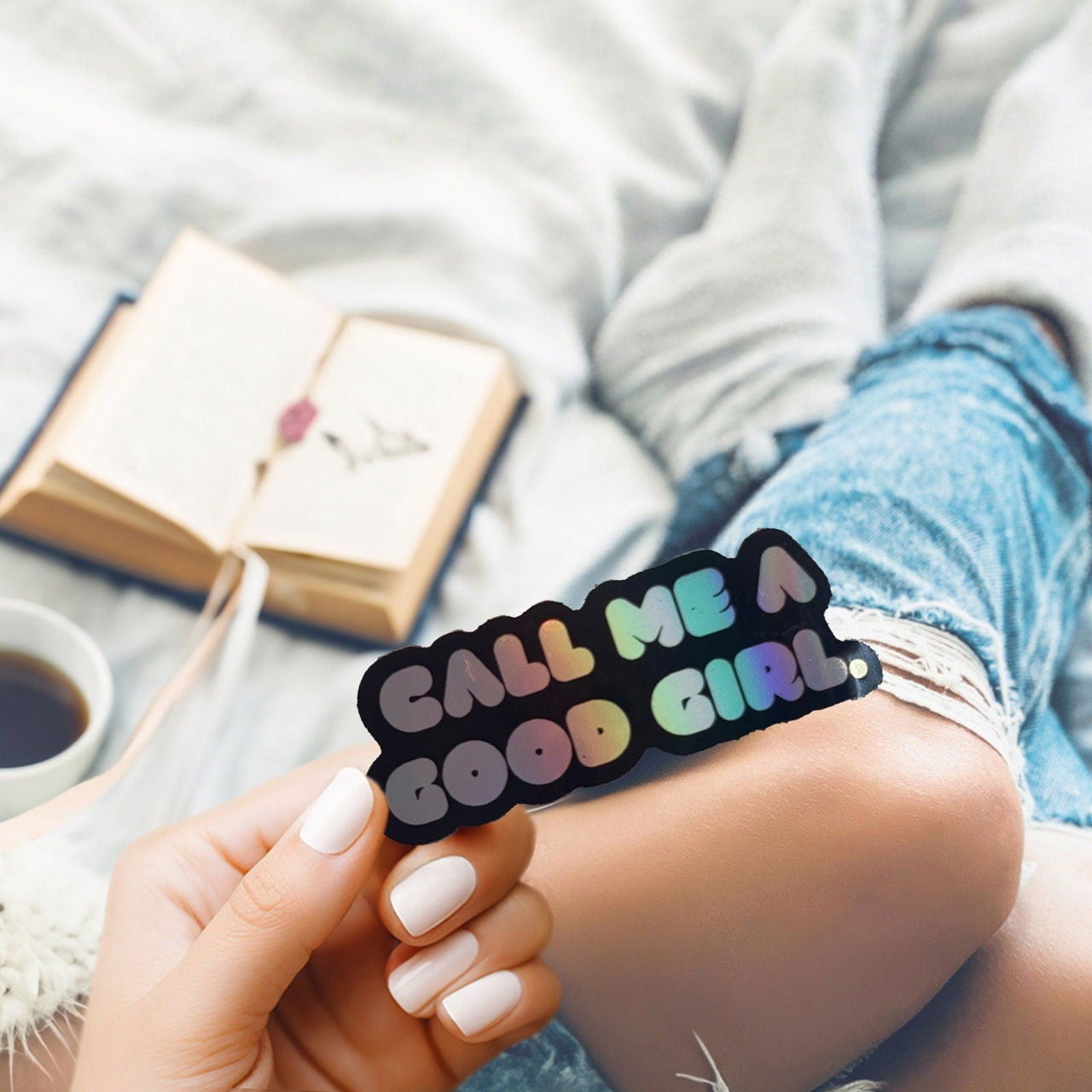 Spicy Book Quote Sticker Call Me Good Girl - Bookish Queen