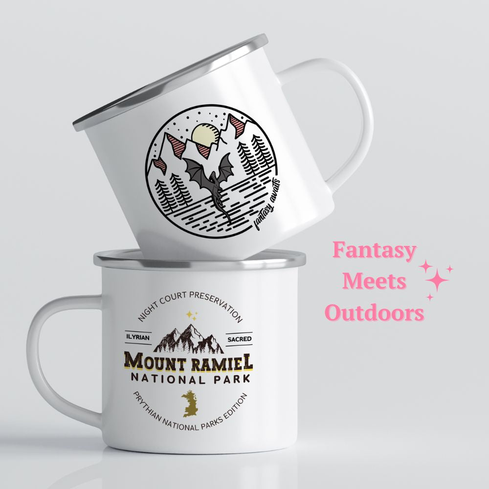 bookish enamel mug