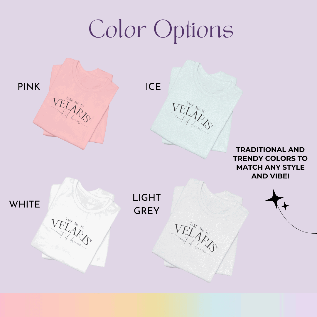 Bookish Queen T-Shirt LightGrey / S Acotar Velaris T-Shirt - Exclusive Eva Rose Collab