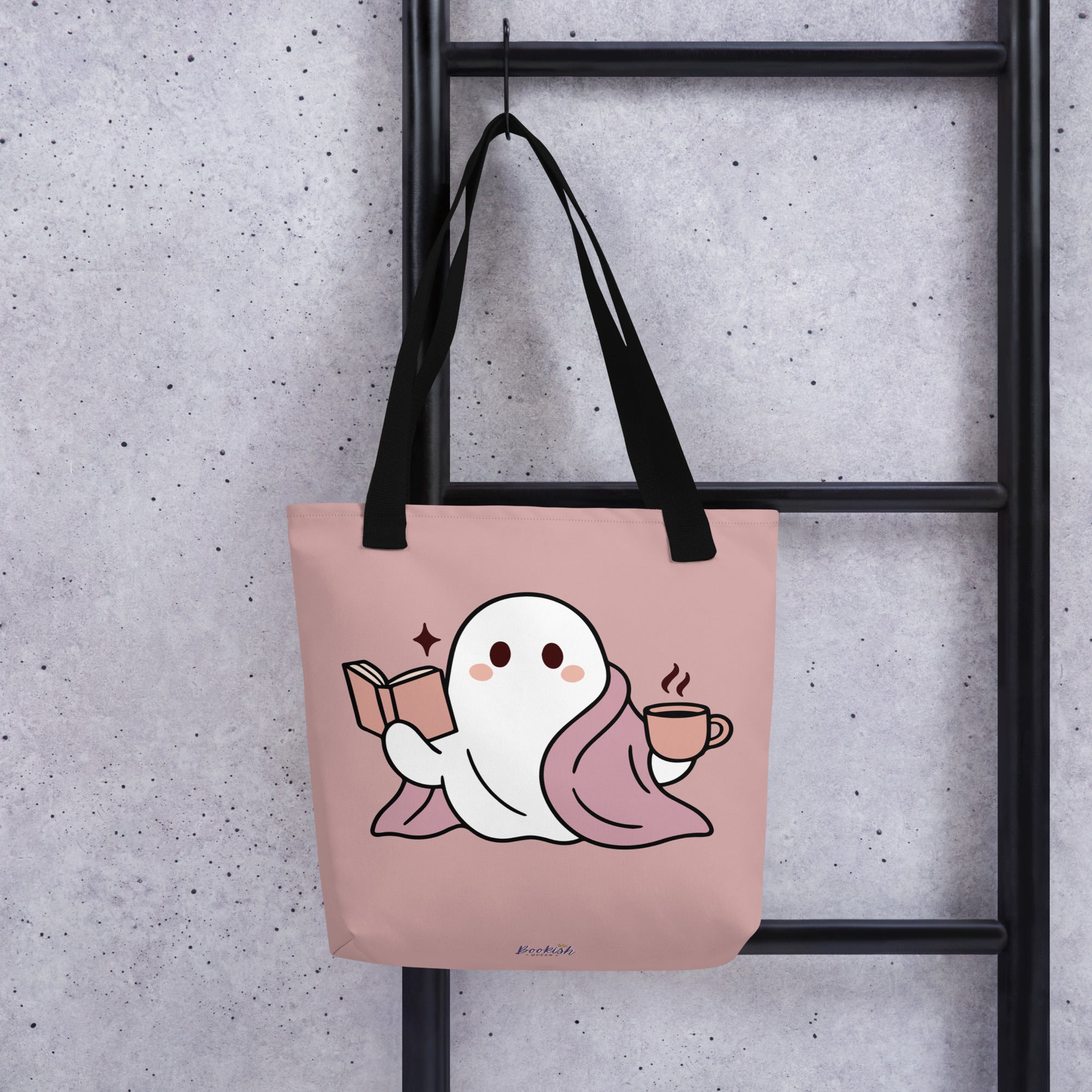 Cute little ghost tote, stylish fall accessory and Halloween treat bag.
