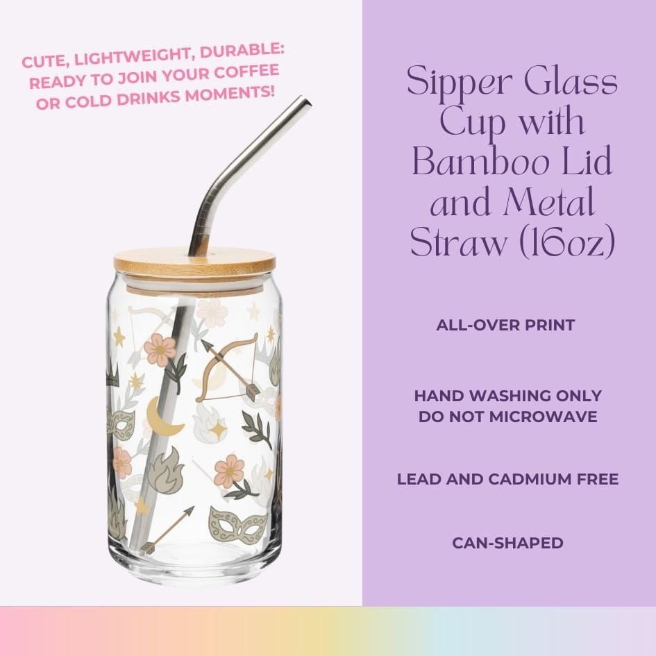 Bookish Queen Glass Cup Archeron Sisters Glass Cup - Acotar Tumbler