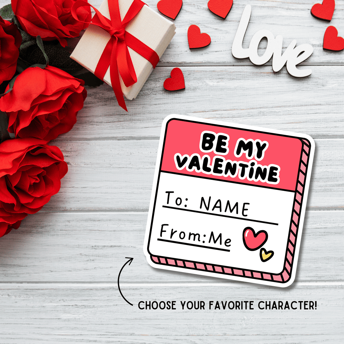 Bookish Queen Sticker Be My Valentine Custom Character Name Sticker
