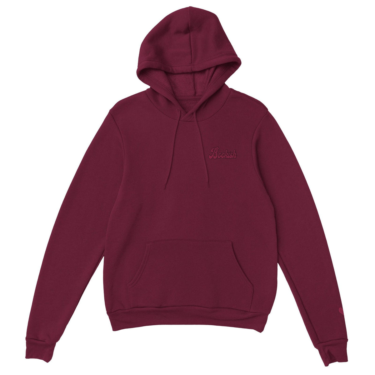 Bookish Queen Sweatshirt Maroon / S Bookish Embroidered Hoodie - Book Lover Heart