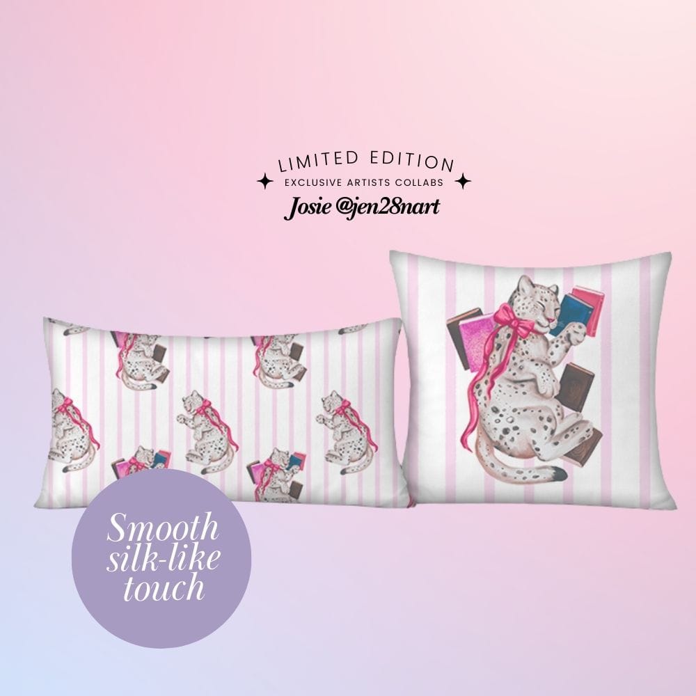 Bookish Queen Pillow Case Bookish Kitty Pillowcases - Limited Edition Josie Art Collab
