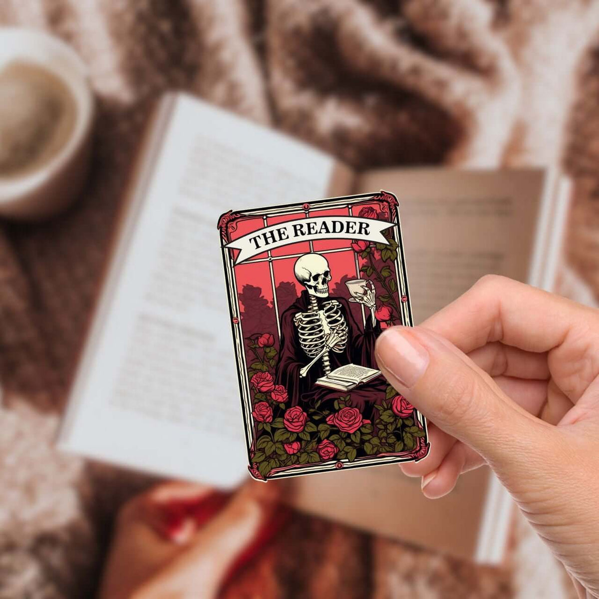 Bookish Queen Bookish Essentials Bookish Skeleton Tarot Card - The Reader