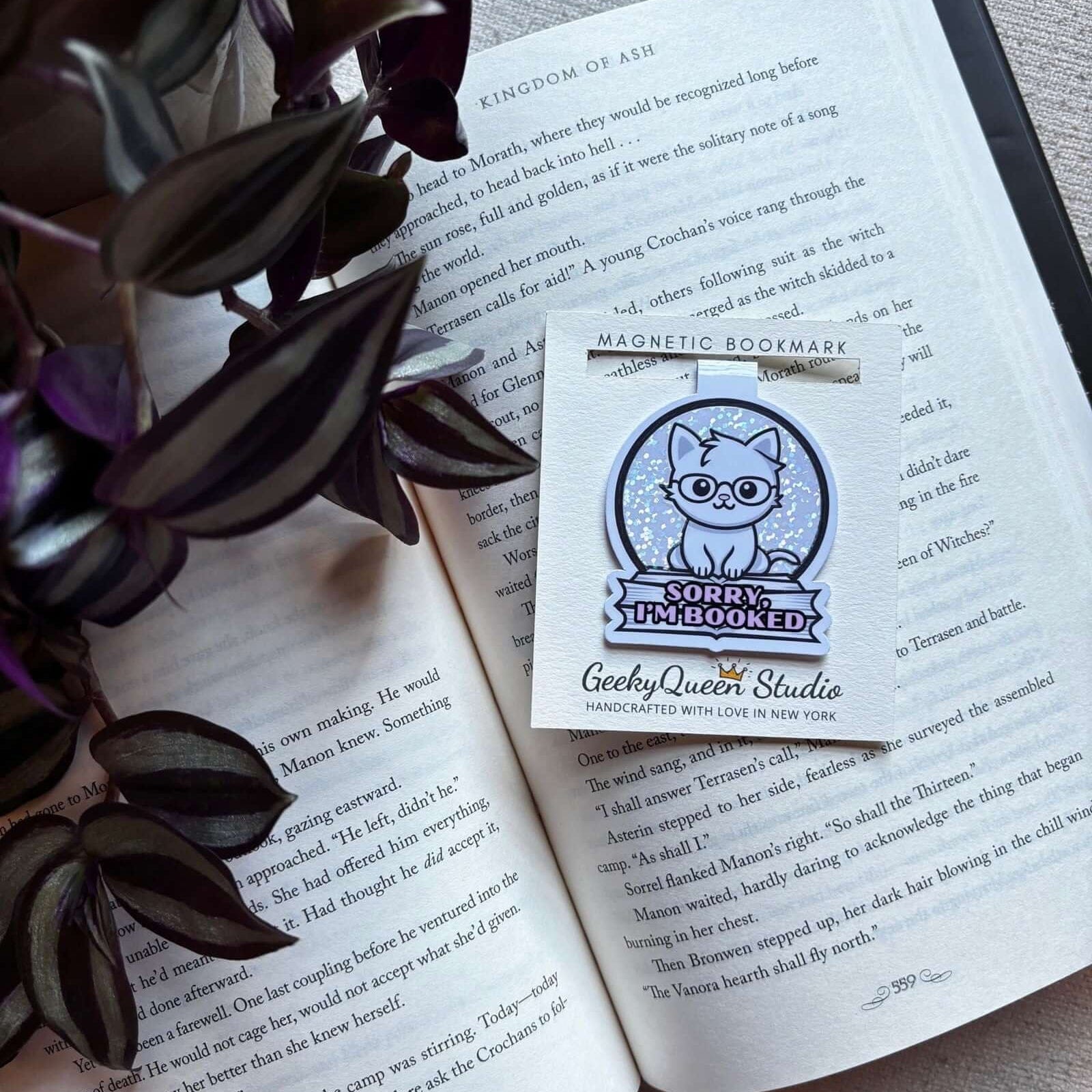 Bookish Queen Bookmarks Cat Magnetic Bookmark - Sorry I'm Booked