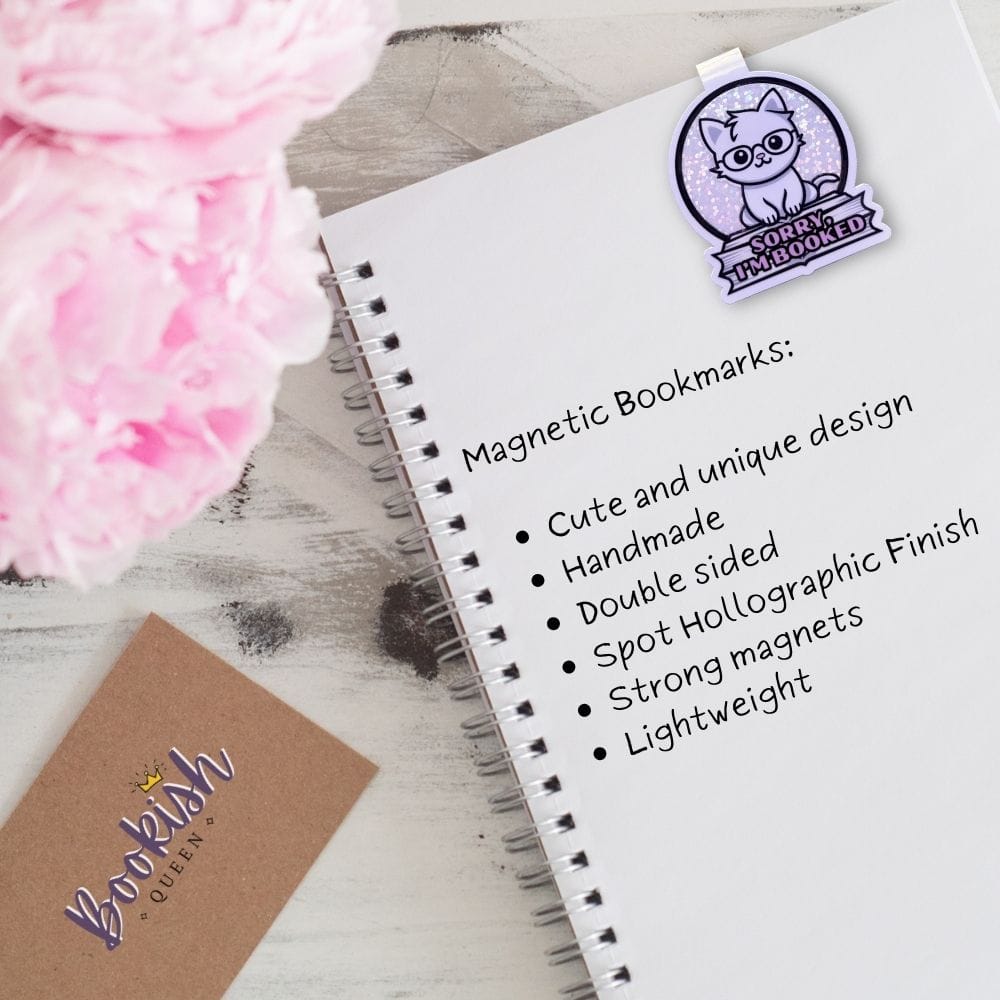 Bookish Queen Bookmarks Cat Magnetic Bookmark - Sorry I'm Booked