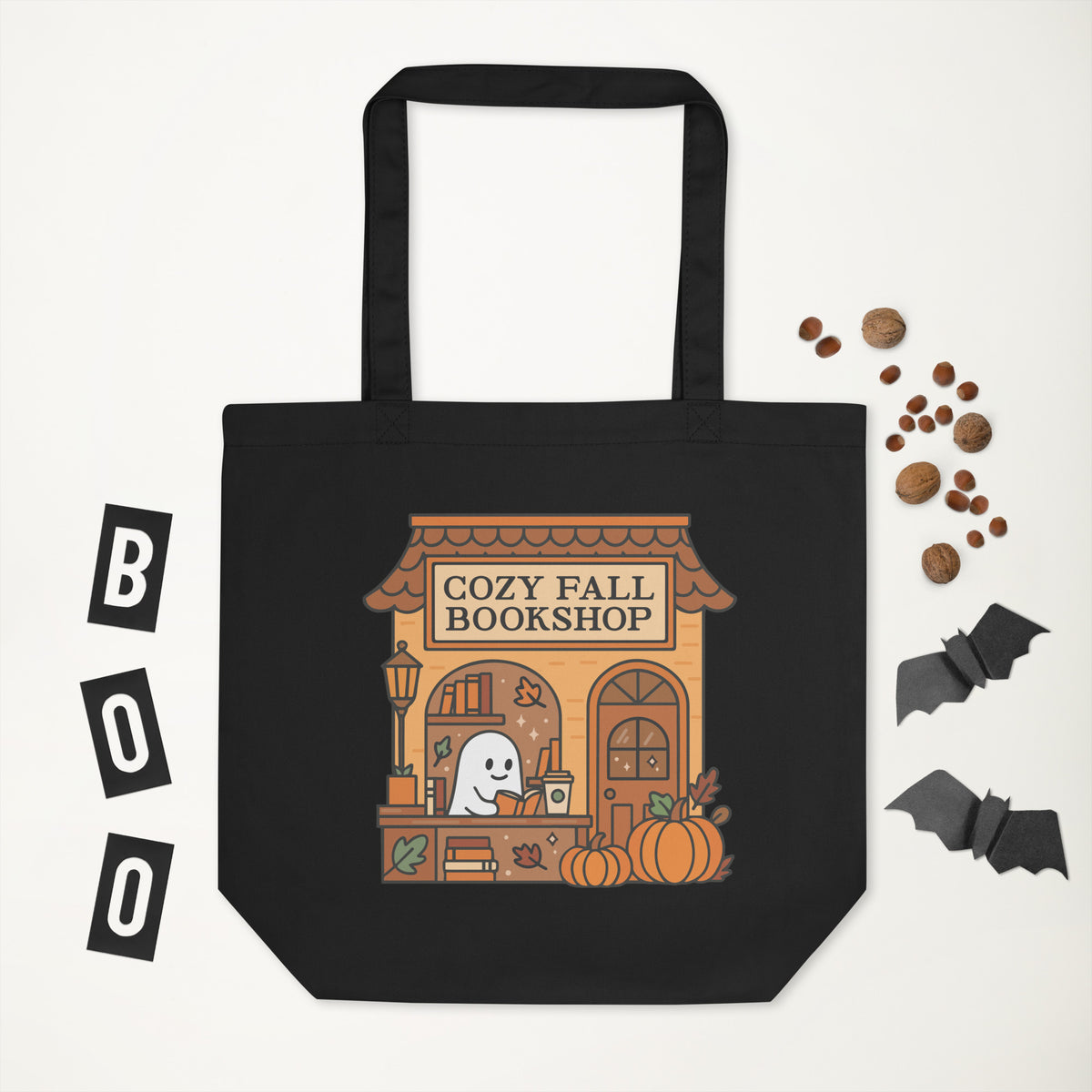 Bookish Queen Tote Bags Cozy Fall Bookshop Tote Bag - Organic Cotton Tote