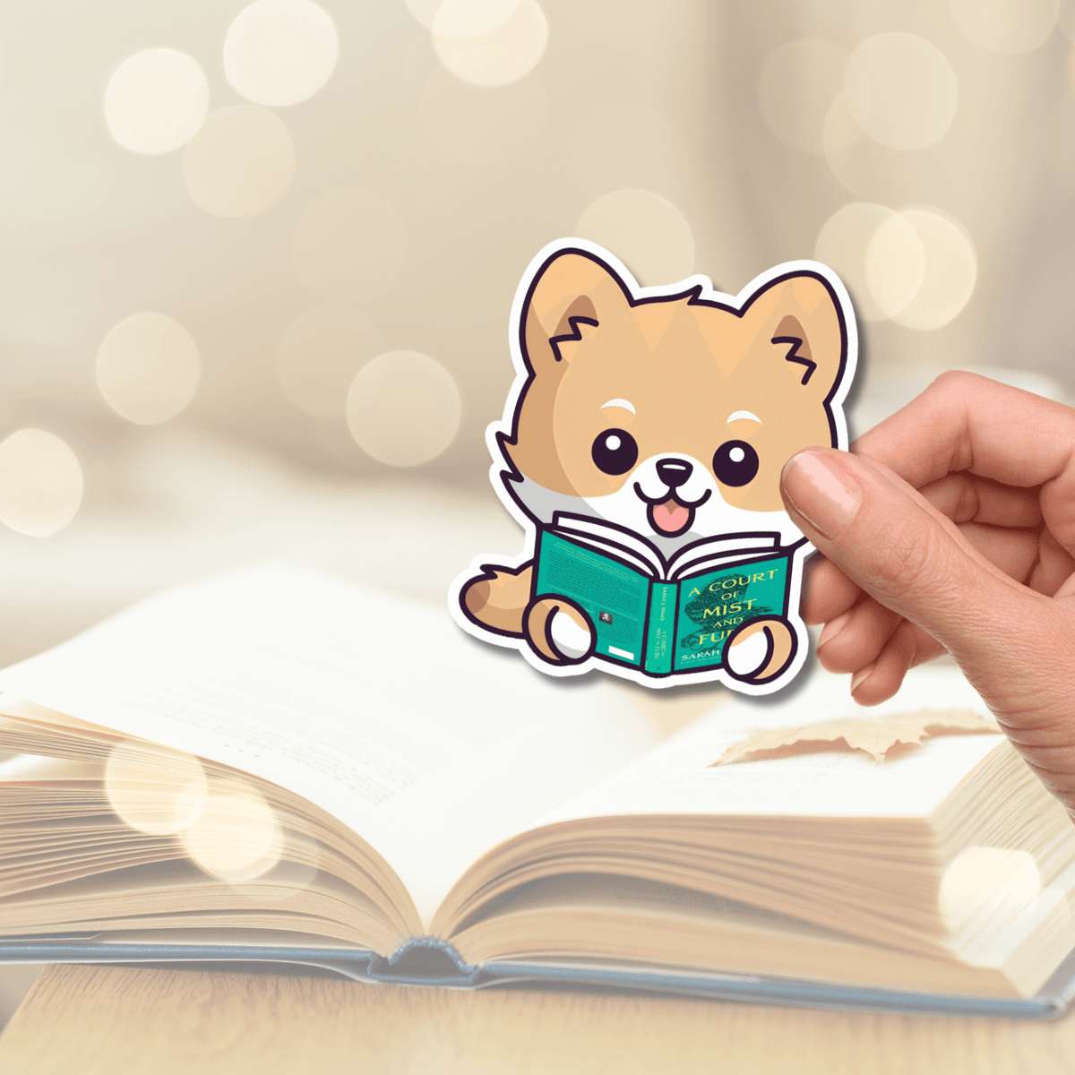 Bookish Queen Sticker Custom Pet Illustration Sticker - Personalized Gifts for Book Lovers