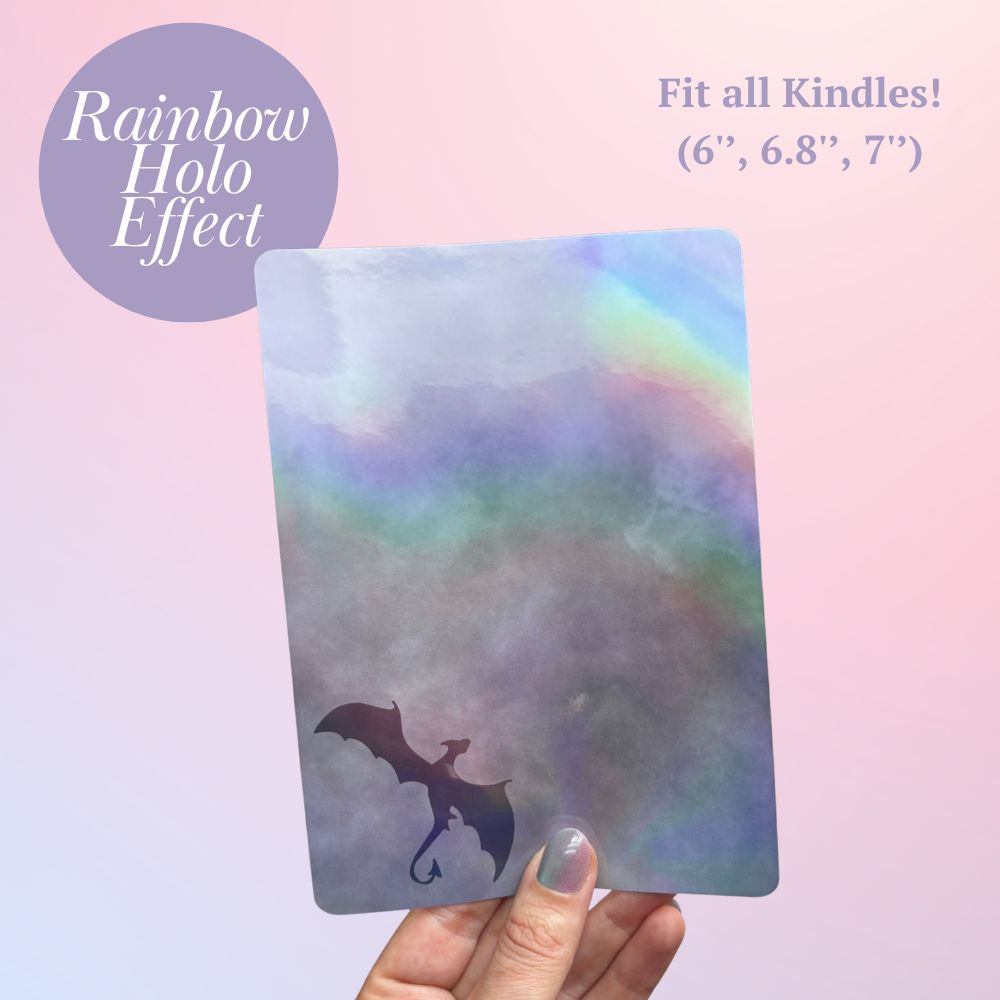 dragon Kindle insert with rainbow holographic effect
