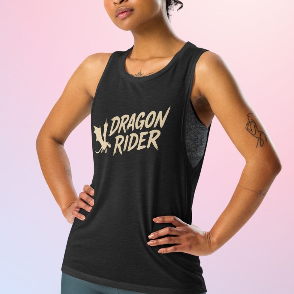 Bookish gym outfit featuring dragon rider muscle tank