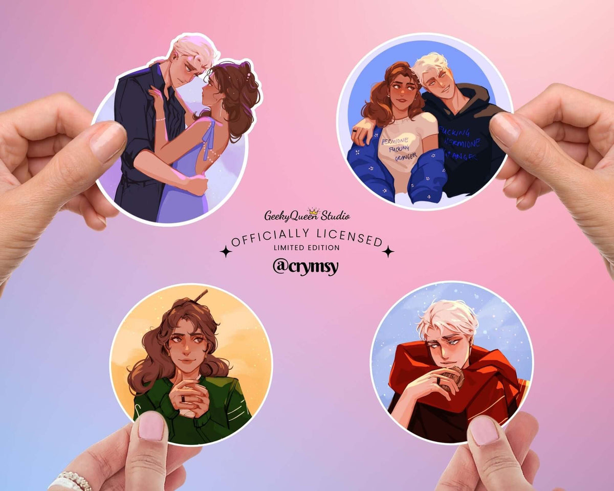 Bookish Queen Dramione Stickers SECOND CHANCE: PACK OF 4 DESIGNS ONLY Dramione Stickers - @crymsy Collab