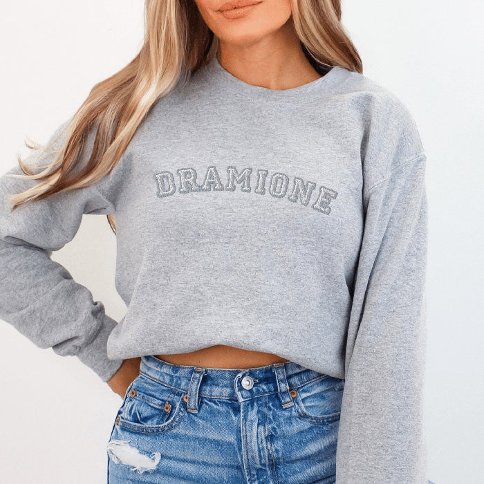 Bookish Queen Sweatshirt LightGrey / S Dramione Subtle Fandom Embroidered Sweatshirt