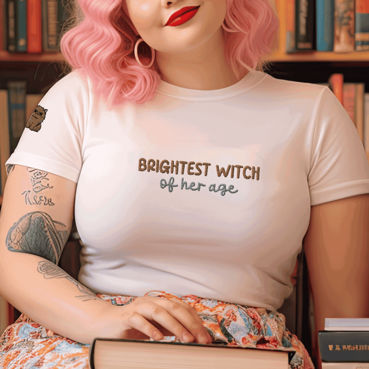 Bookish Queen T-Shirt White / S Dramione T-Shirt - Brightest Witch of Her Age Embroidered