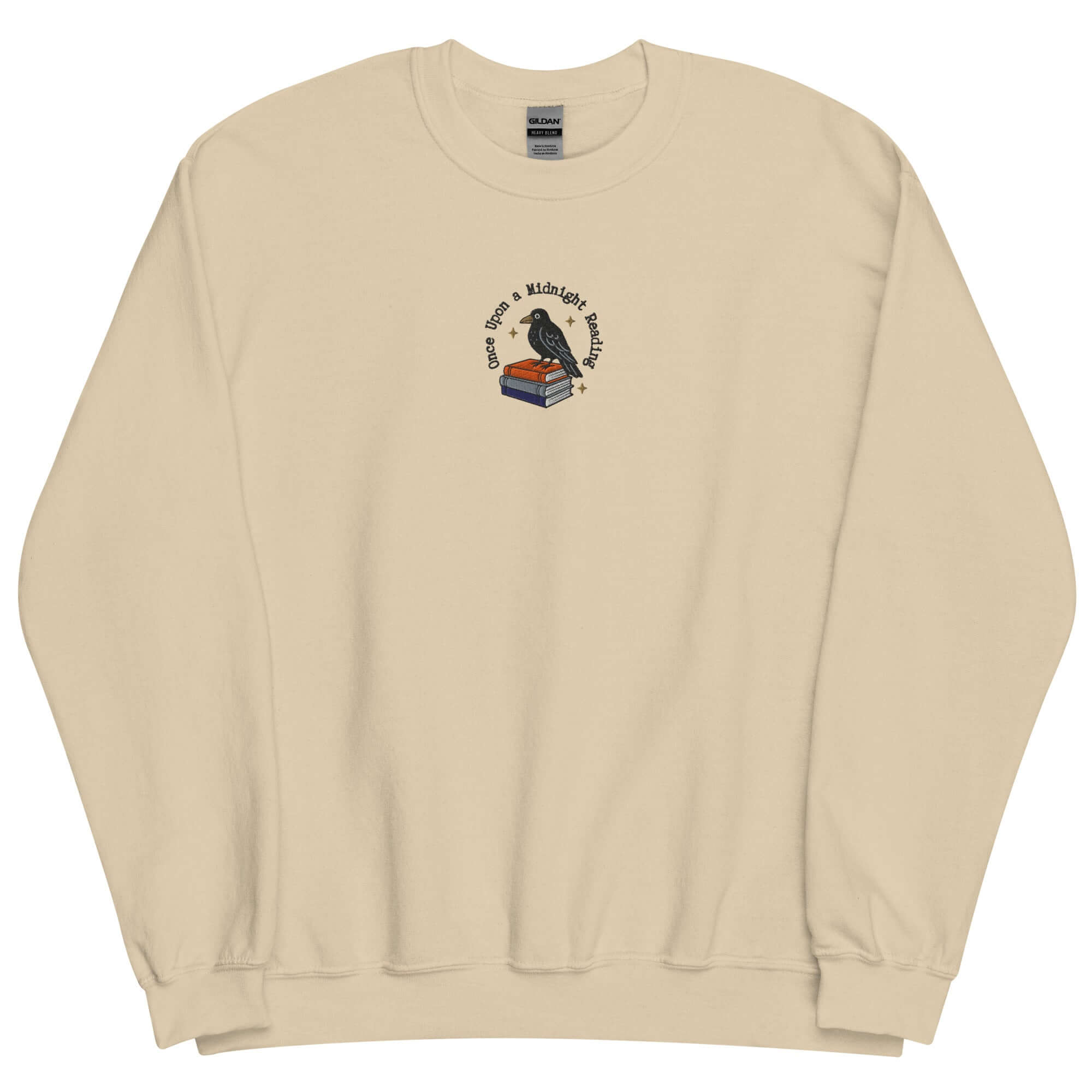 Bookish Queen Sweatshirt Beige / S Embroidered Poe Sweatshirt Bookish Raven