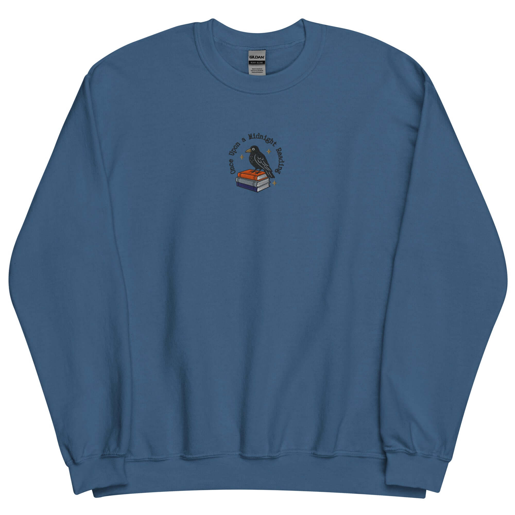Bookish Queen Sweatshirt Blue / S Embroidered Poe Sweatshirt Bookish Raven