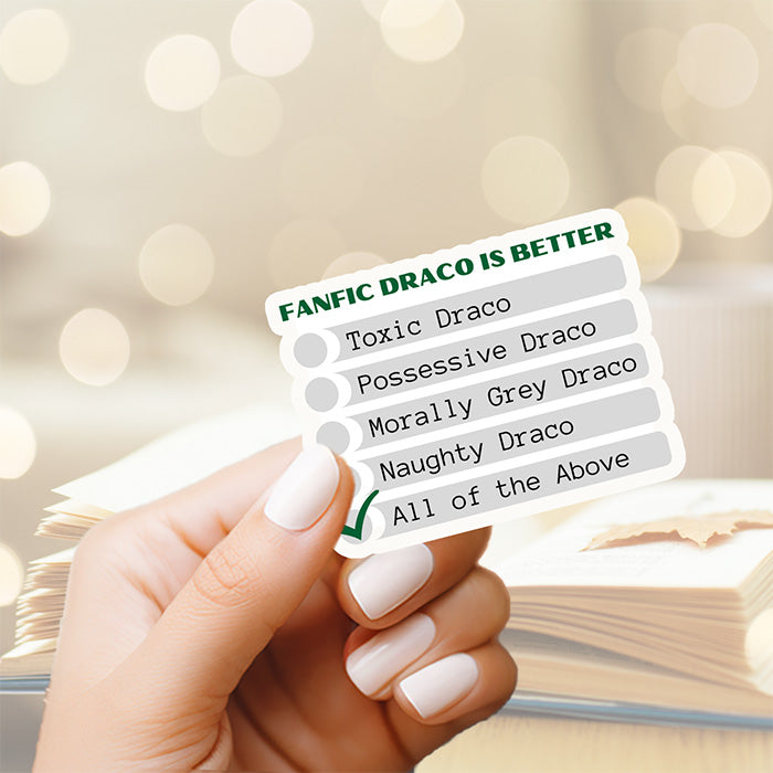 Bookish Queen Dramione Stickers Fanfic Draco Checklist - Dramione Sticker Drarry