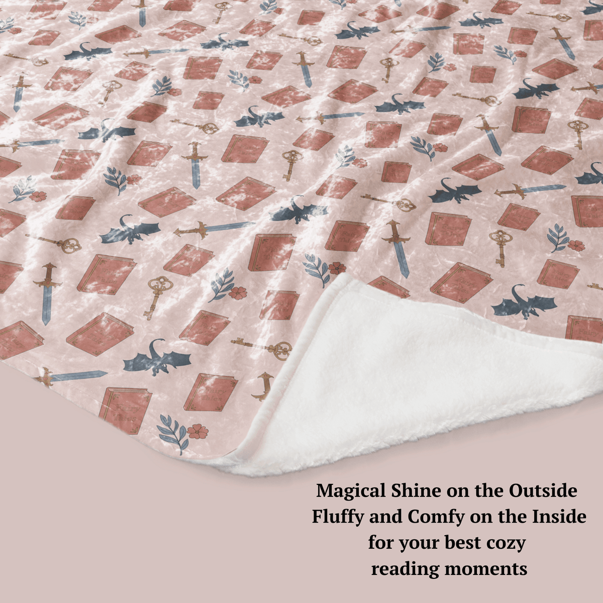 Bookish Queen Blankets 50" × 60" Fantasy Reader Cozy Shiny Velvet Blanket