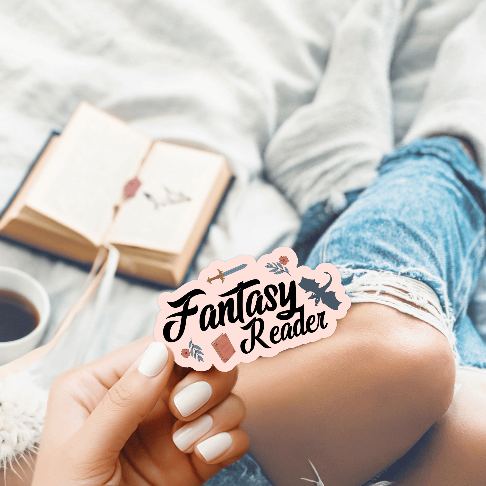 Fantasy Reader Sticker for Book Lovers