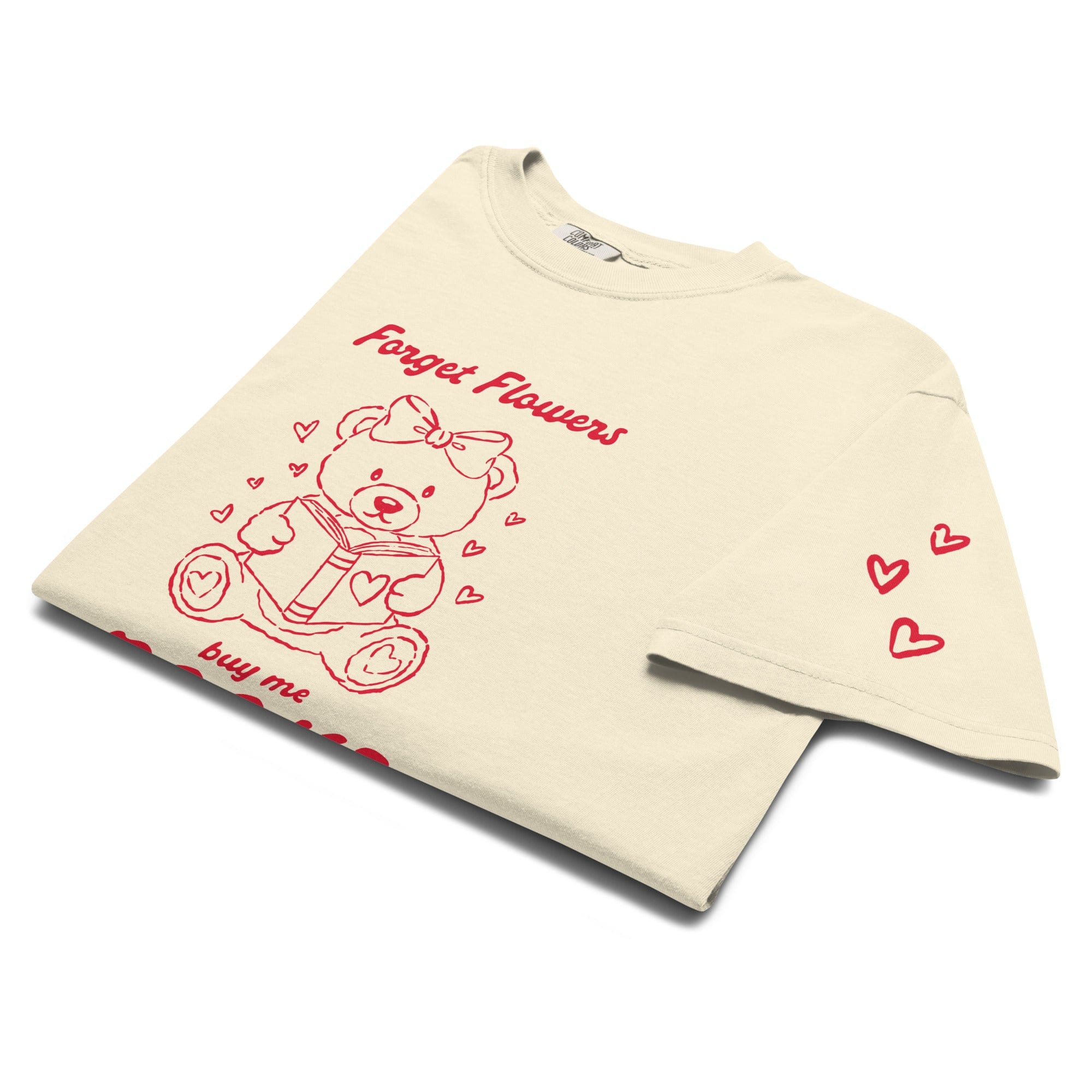 Bookish Queen T-Shirt Beige / S Forget Flowers, Buy Me Books Reader Tee