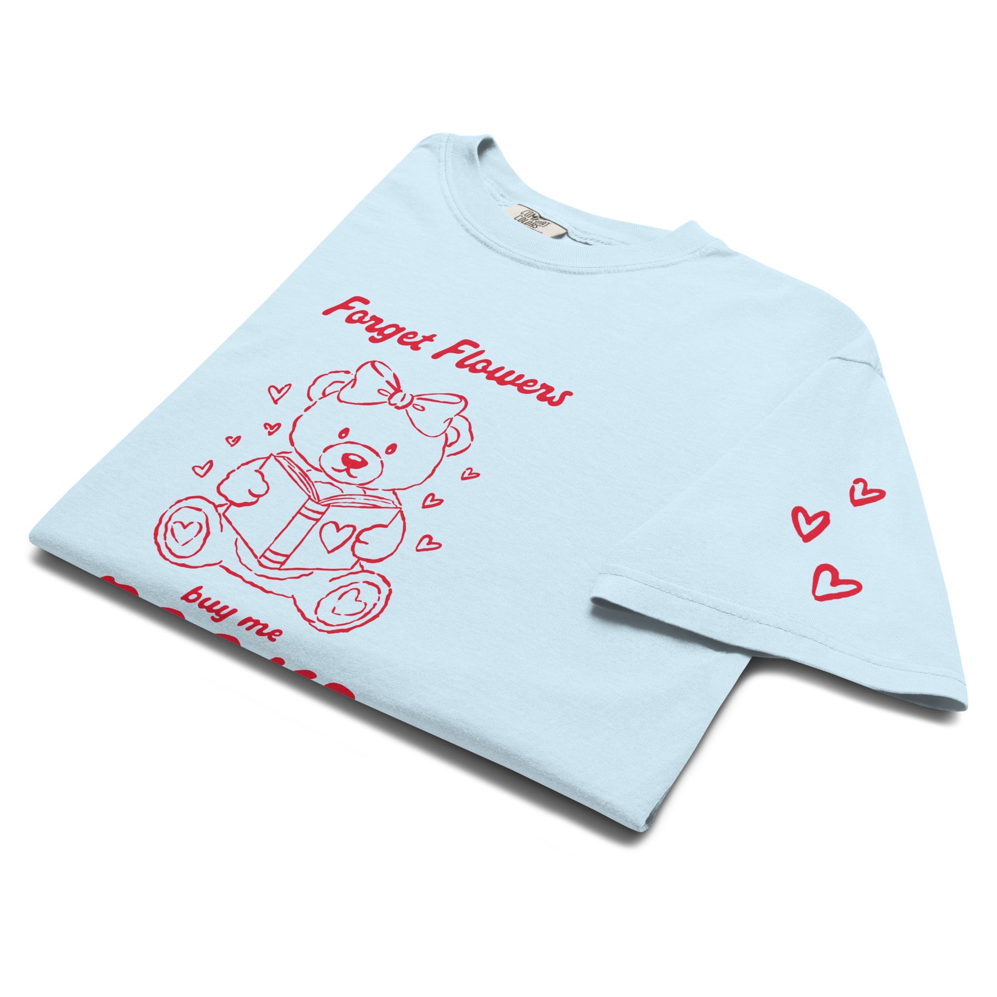 Bookish Queen T-Shirt LightBlue / S Forget Flowers, Buy Me Books Reader Tee