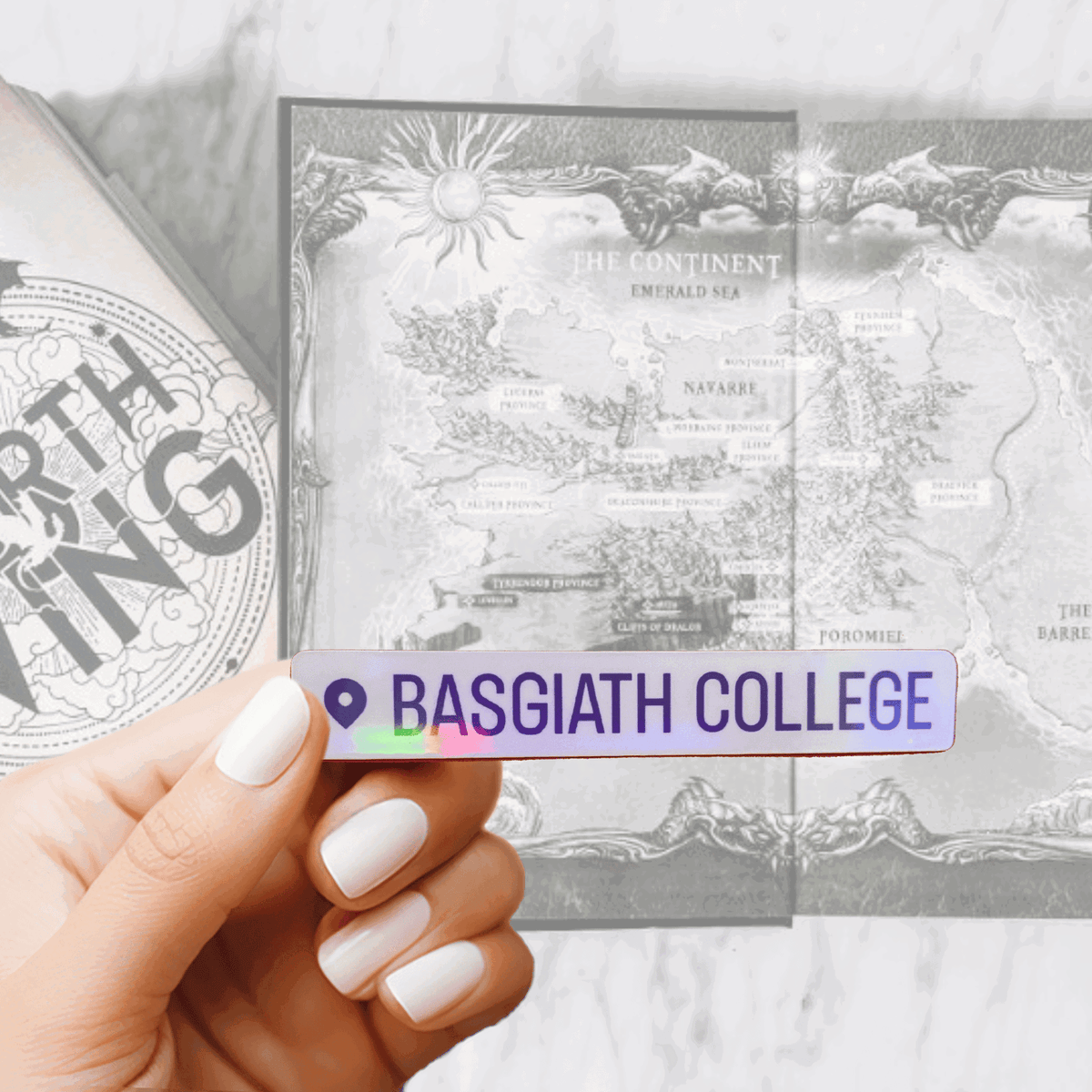 Bookish Queen Fourth Wing Stickers Fourth Wing Basgiath War College Location Tag Sticker