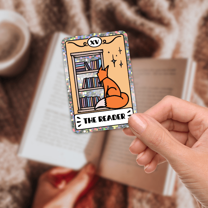 Bookish Queen Bookish Essentials Fox Tarot Card Sticker Book Lover - The Reader