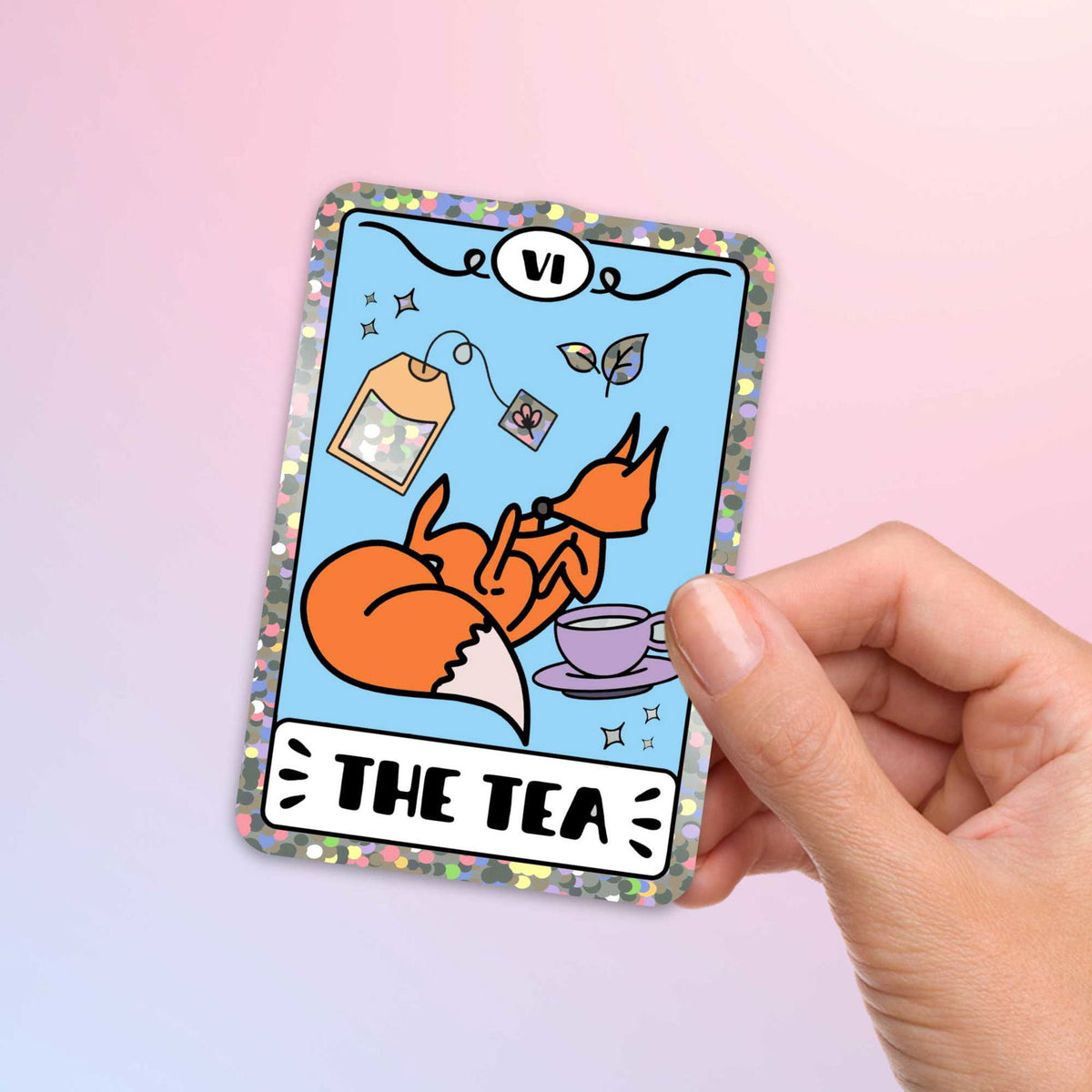 Bookish Queen Bookish Essentials Fox Tarot Card Sticker - Tea Lovers
