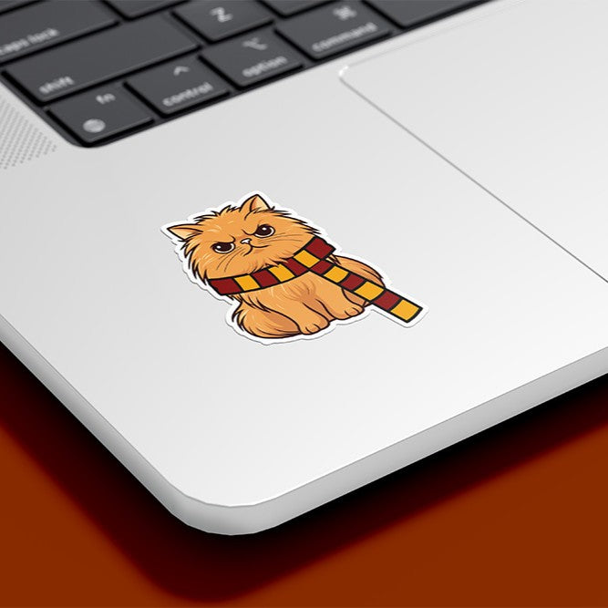 Gryffindor Crookshanks cat sticker with rainbow finish