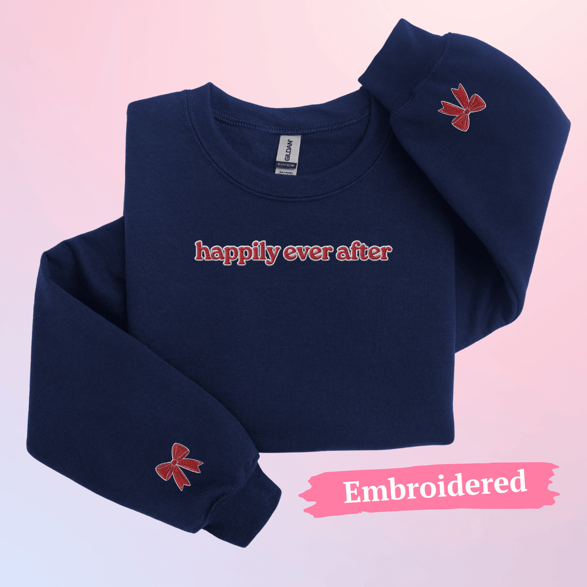 Bookish Queen Sweatshirt Happily Ever After Sweatshirt Embroidered Coquette