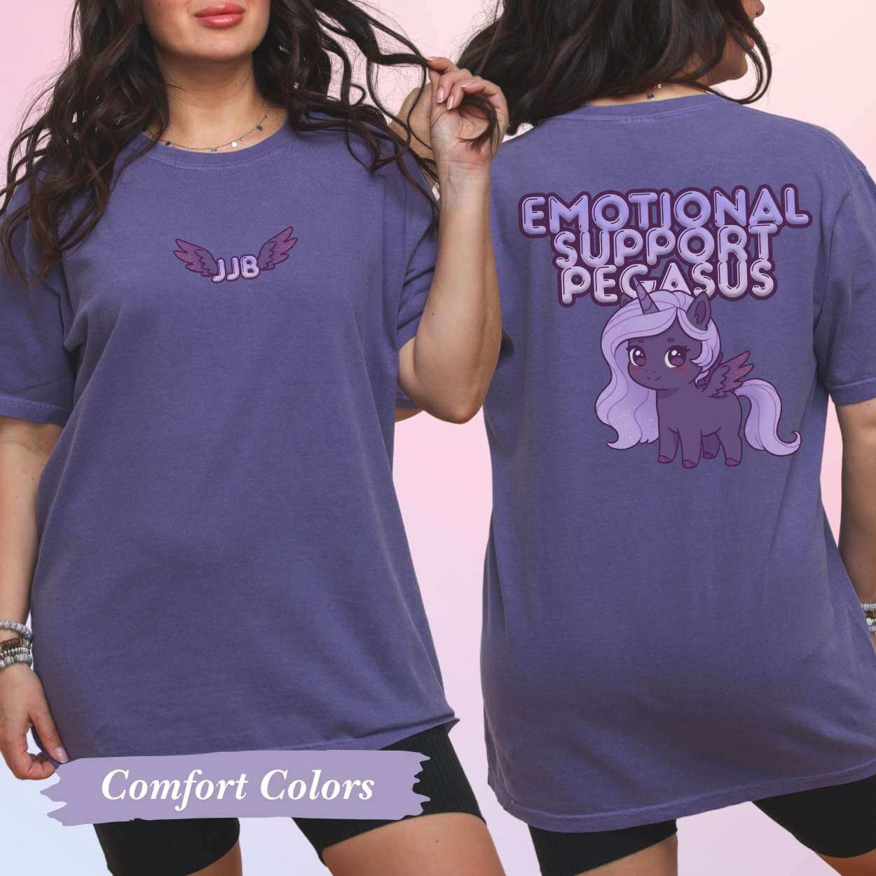 Jelly Jubilee Crescent City T-shirt with emotional support pegasus print