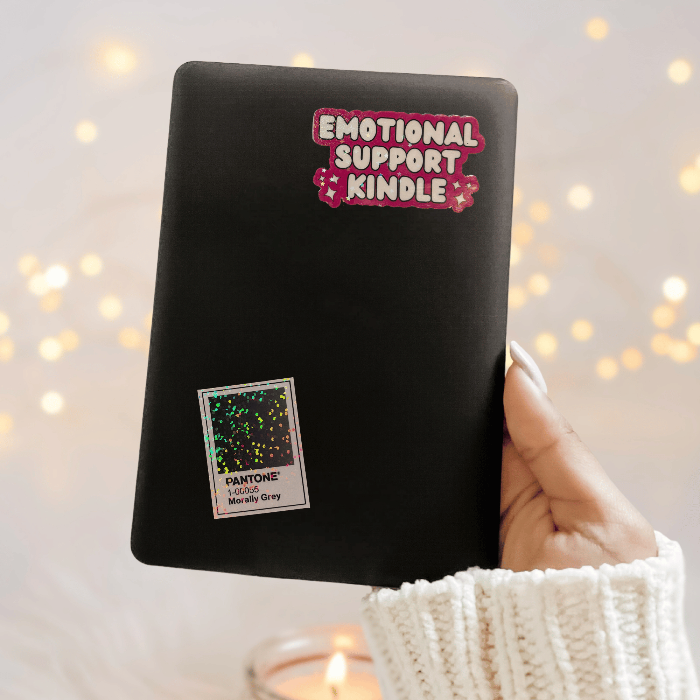 Bookish Queen Bookish Essentials Kindle Stickers Holographic - Emotional Support Kindle