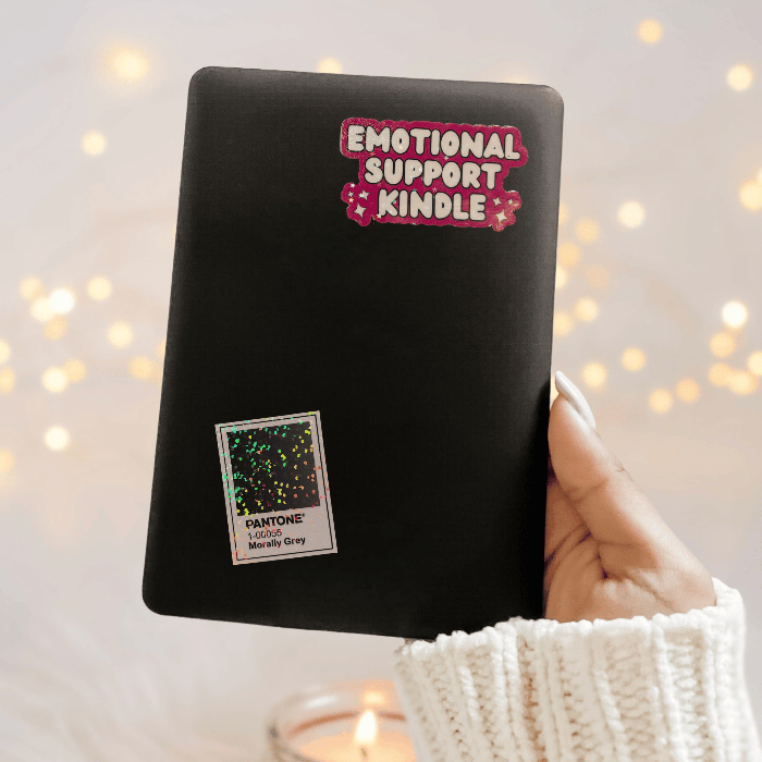 Bookish Queen Bookish Essentials Kindle Stickers Holographic - Emotional Support Kindle