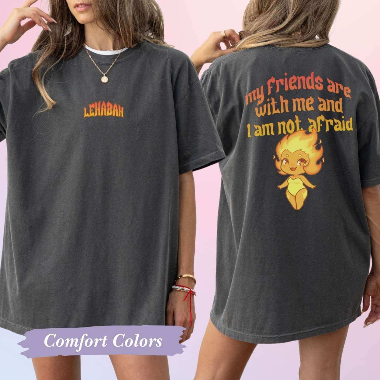 Crescent City Lehabah fan art tee in washed pepper color