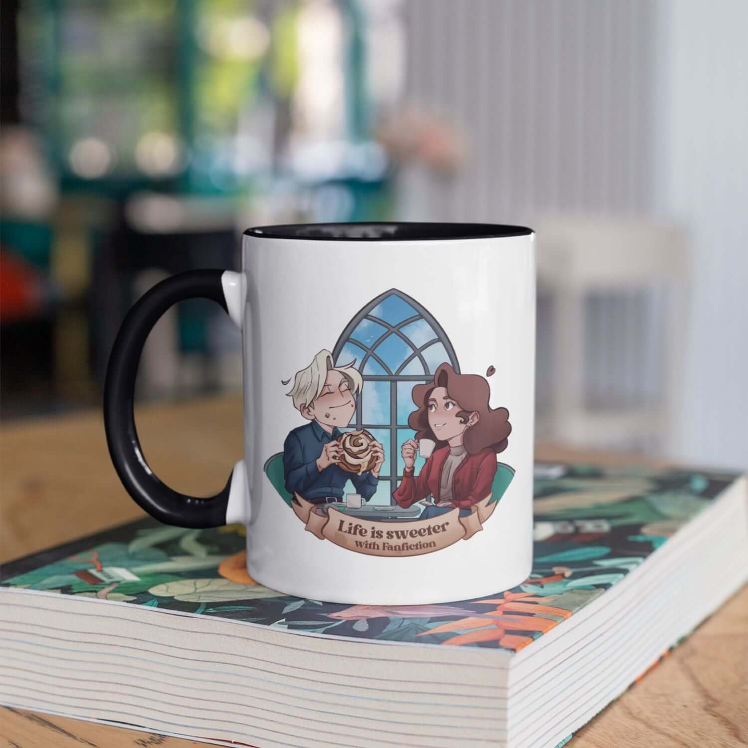Exclusive Dramione fan merch ceramic mug with bookish design