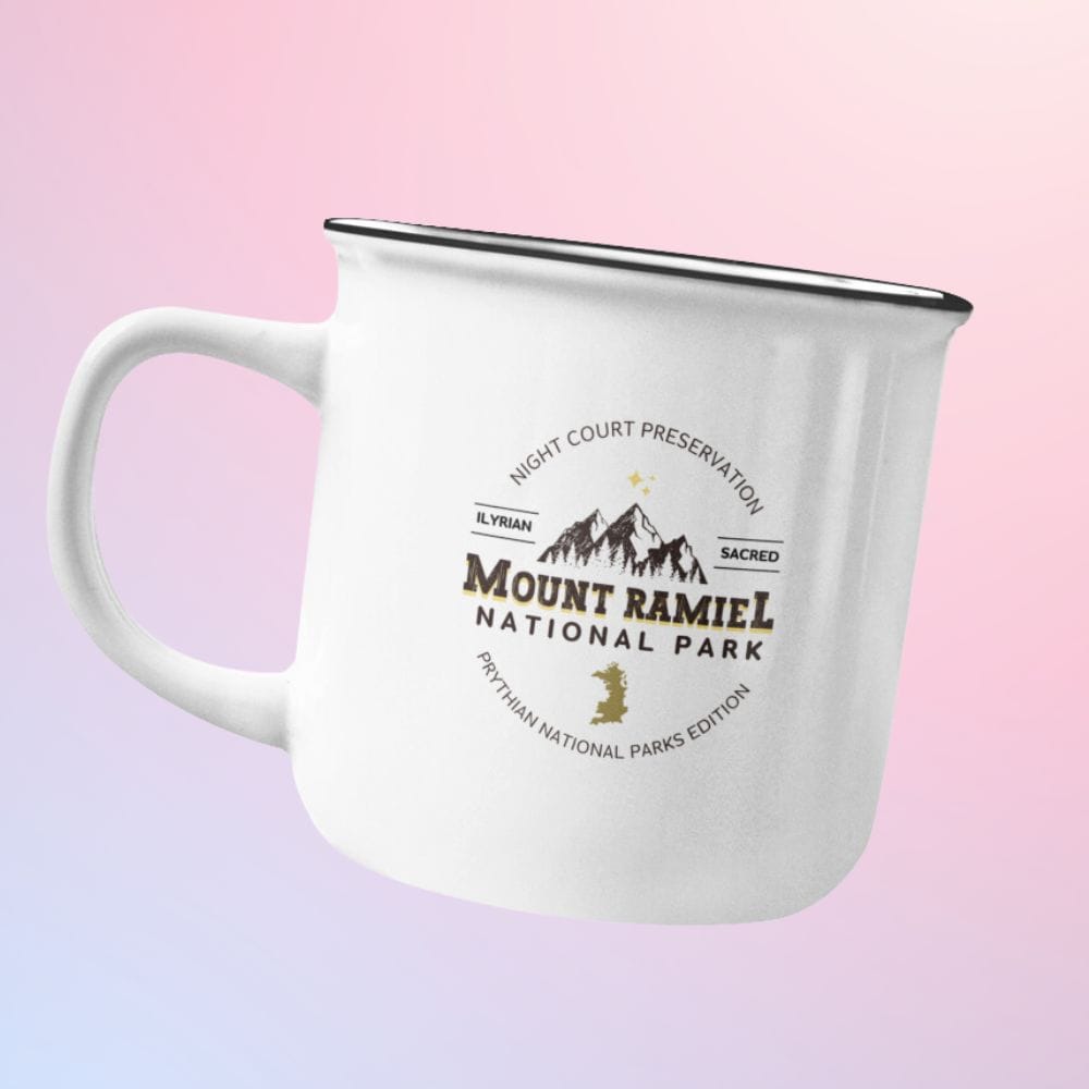 Bookish Queen Print Material Mount Ramiel National Park Inpired Enamel Mug (Officially Licensed)