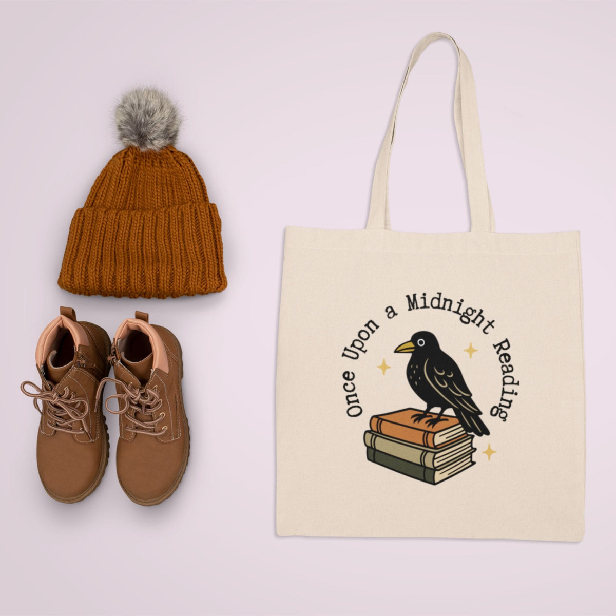 Bookish Queen Tote Bags Once Upon a Midnight Poe Tote Bag - Organic Cotton Tote