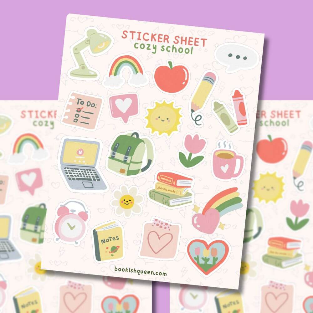 Bookish Queen Sticker Sheets School Sticker Sheet – Student & Teacher Planner Stickers