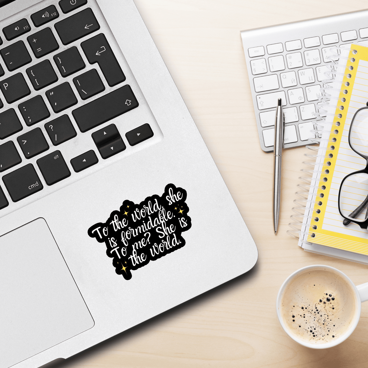 Geeky Queen Shatter Me Stickers Shatter Me Sticker Warner Quote - To Me? She is the world